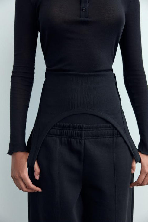 ZARA CARROT FIT PLUSH FLEECE TROUSERS